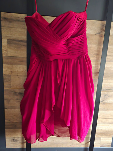 Damen abendkleid chiffon - abendkleid, rot