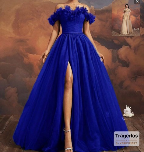 Damen abendkleid blau lang - blau, gr