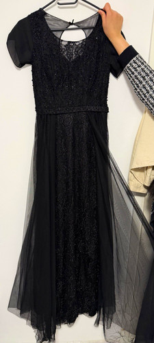 Damen abendkleid schwarz - schwarz, lang