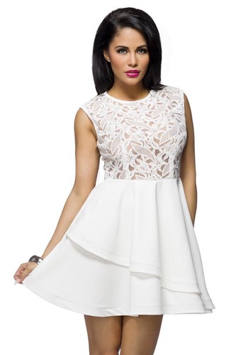 Kleid weiß elegantes - kleid,