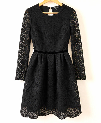 Review schwarzes spitzenkleid - schwarzes,