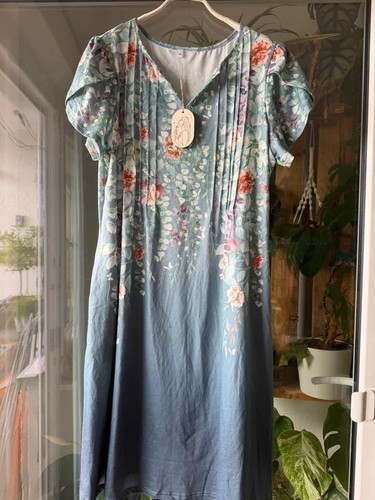 Blumenkleid damen blau - xl,