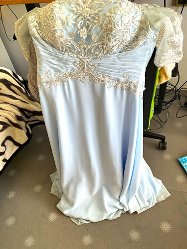Damen maxikleid hellblau - maxikleid,