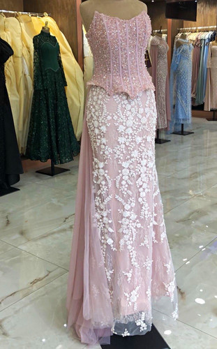 Damen abendkleid lang - damen, rosa