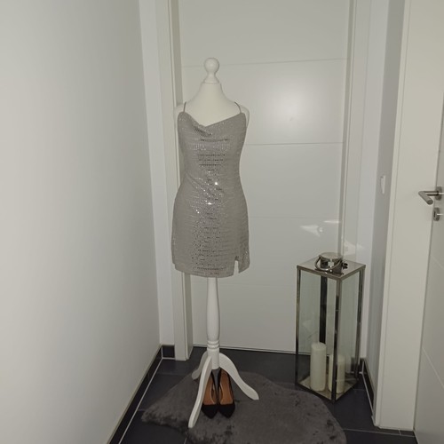 Pailettenkleid 38 creme - pailettenkleid, s