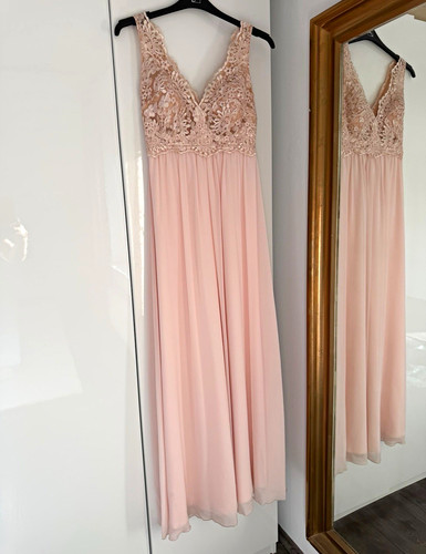 Damen abendkleid lang rosa - abendkleid,