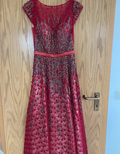 Damen abendkleid lang rot s - lang,